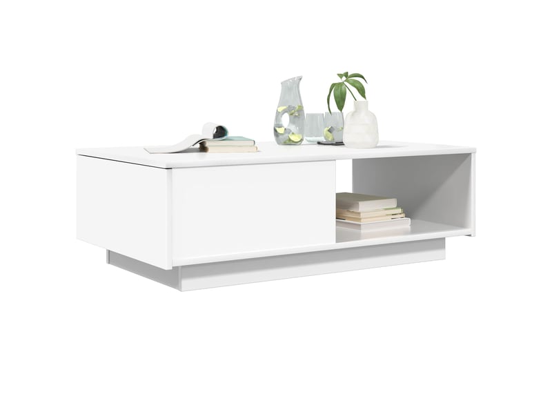  Table basse - table de salon - table à thé blanc 95 x 55 x 31 cm bois d'ingénierie  - Conforama C