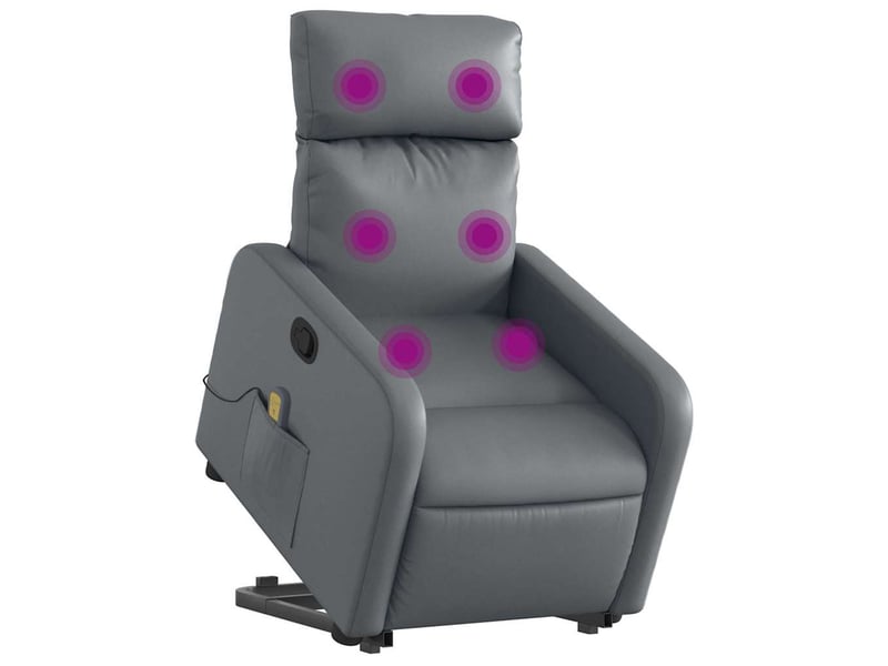  Fauteuil inclinable de massage, fauteuil relax gris similicuir shl23112  - Conforama C