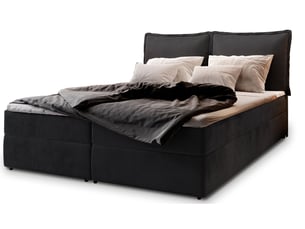 Lit avec rangement 180x200 cm <strong>MASSENO</strong> <strong></strong> coloris noir