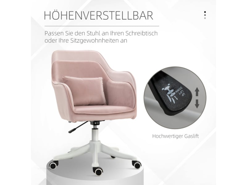 Chaise de bureau massante pivotante avec vibrations, accoudoirs réglables, 55x65x79-89 cm  - Conforama E