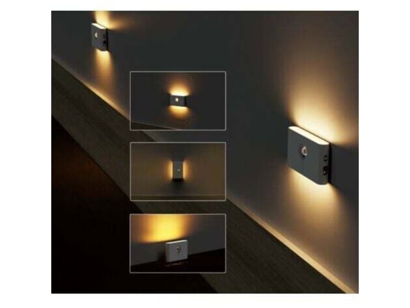  2 veilleuses led avec détecteur de mouvement, usb rechargeables, magnétiques, pour chambre, salle de bain, cuisine, couloir, escaliers.  - Conforama B