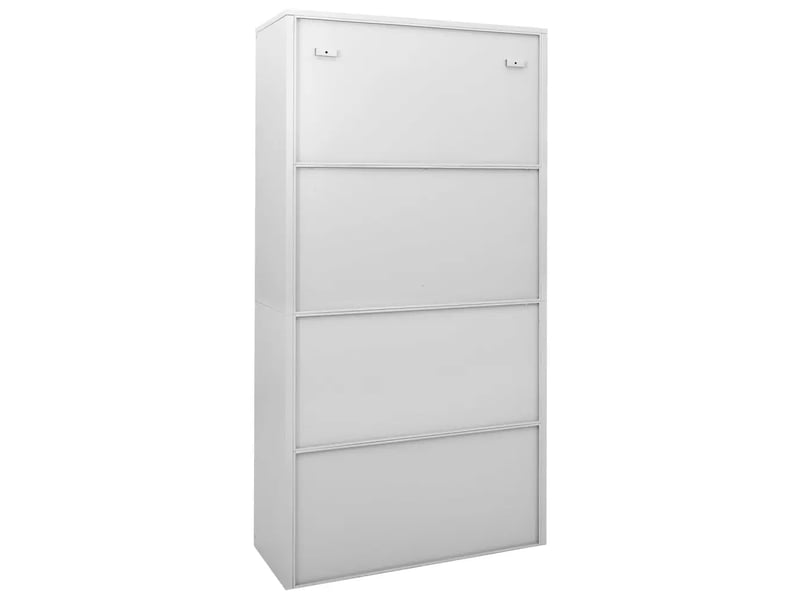  Armoire à bureau porte coulissante 90 x 40 x 180 cm avec 3 étagères modulables style moderne en acier gris clair 02_0046823  - Conforama D