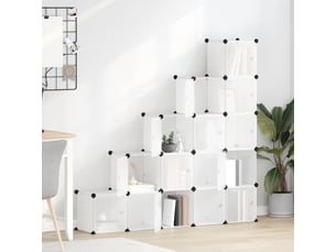 Organiseur de rangement en cube avec 15 cubes et portes en pp transparent