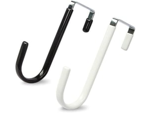 Lot de 4 crochets de porte sans perçage, patères en plastique robuste pour portes ≤3.7cm, rangement de placard pratique pour vêtements et sacs, noir