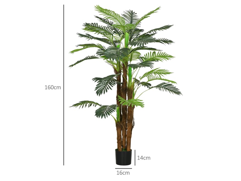  Palmier artificiel 160 cm – vert – 36 branches façonnables avec pot lesté pour intérieur et extérieur  - Conforama C