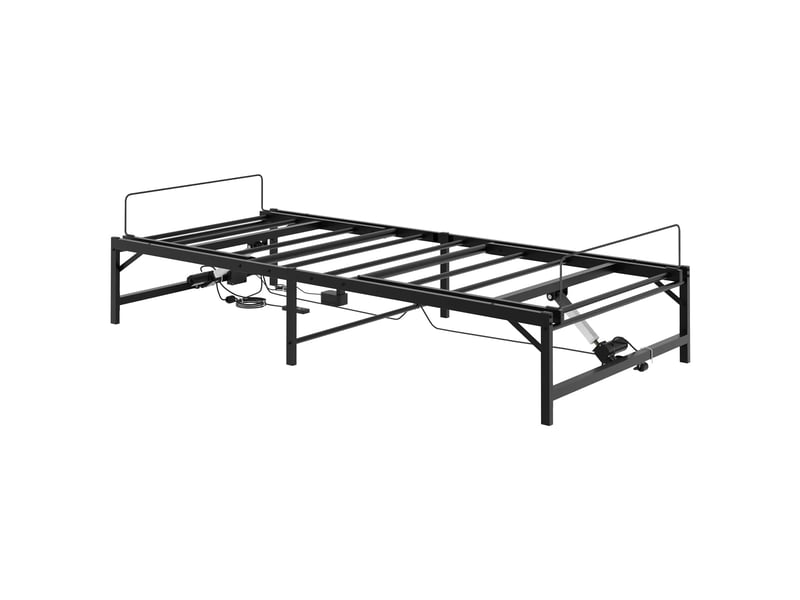  Lit simple- lit adulte -  cadre de lit électrique réglable noir 80 x 200 cm acier  - Conforama D