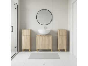 Ensemble de meuble de salle de bain 3 pièces delft chêne sonoma cf63384