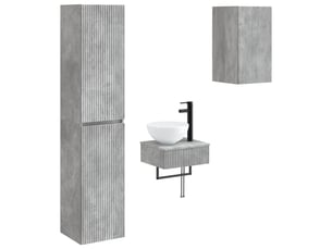 Ensemble de mobilier de salle de bain 3 pc gris béton cf64384