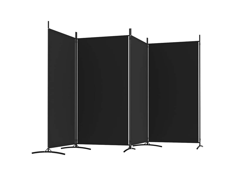  Paravent | cloison de séparation 4 panneaux noir 346x180 cm tissu  - Conforama E