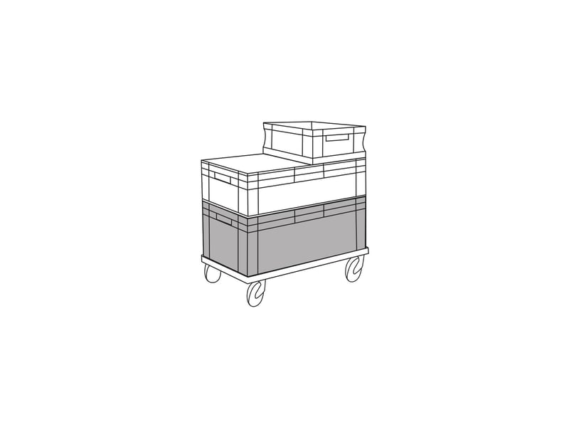 Bac gerbable en plastique noir 60 x 40 x 20 cm 40l 62546 - Conforama D