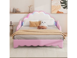 Lit banquette 140x200 cm coloris rose