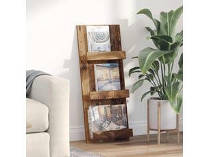 Étagère à magazines, porte-revues avec étagère bois ancien 43 x 11 x 102 cm cf41164