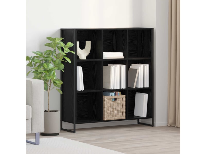  Bibliothèque, armoire à livres 99,5 x 30 x 108 cm bois d'ingénierie chêne noir shl2476  - Conforama B