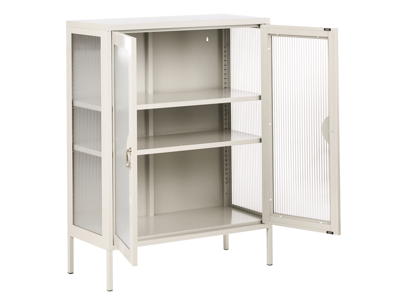 Meuble de rangement gleora métal beige clair  - Conforama D