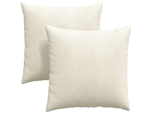 Lot de 2 coussins de canapé, coussins décoratifs crème 80 x 80 cm cf59056