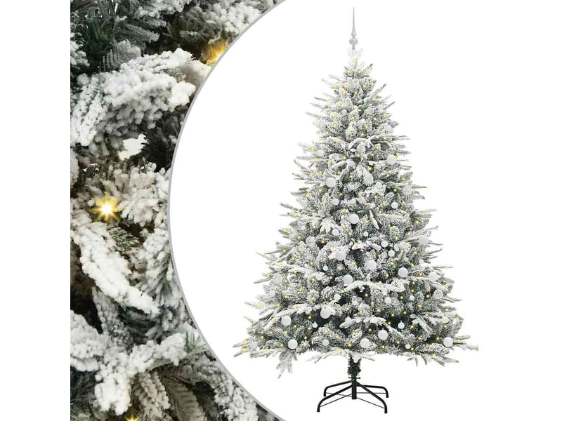 Sapin de noël, arbre de noël artificiel pré-éclairé avec ensemble de boules shl692 - Conforama A
