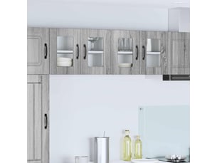 Cabinet en verre mural 2 pcs gris sonoma bois d'ingénierie shl3248
