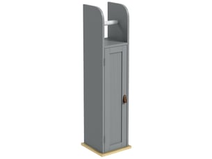Meuble de salle de bain porte-papier toilette avec placard mdf gris 20 x 20 x 80 cm