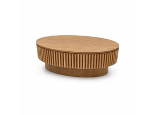 Table basse ovale coloris naturel - 60 cmx98 cm