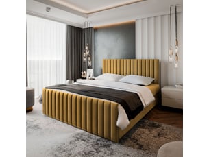 Lit avec rangement 140x200 cm MASSENO   coloris jaune