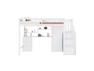Lit superposé 90x200 cm <strong>KORFEE</strong>  <strong></strong> coloris blanc
