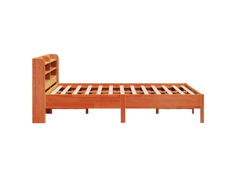 Lit double- lit adulte - cadre de lit sans matelas marron 150x200cm bois pin massif - Conforama D
