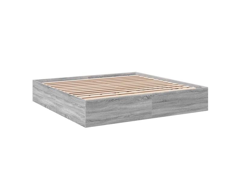  Lit double- lit adulte -  cadre de lit sans matelas sonoma gris 200x200 cm  - Conforama B