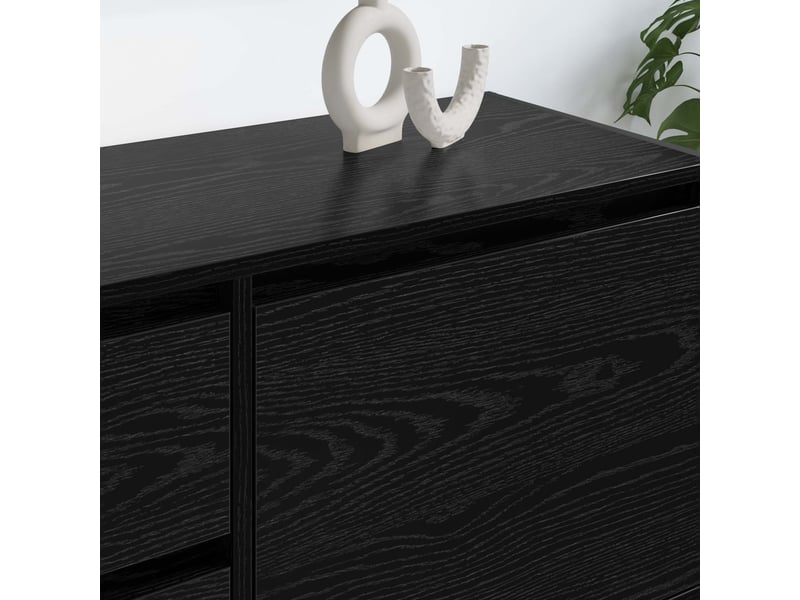  Meuble tv - banc tv - meuble de rangement 100 x 36 x 49.5 cm chêne noir bois d'ingénierie  - Conforama D