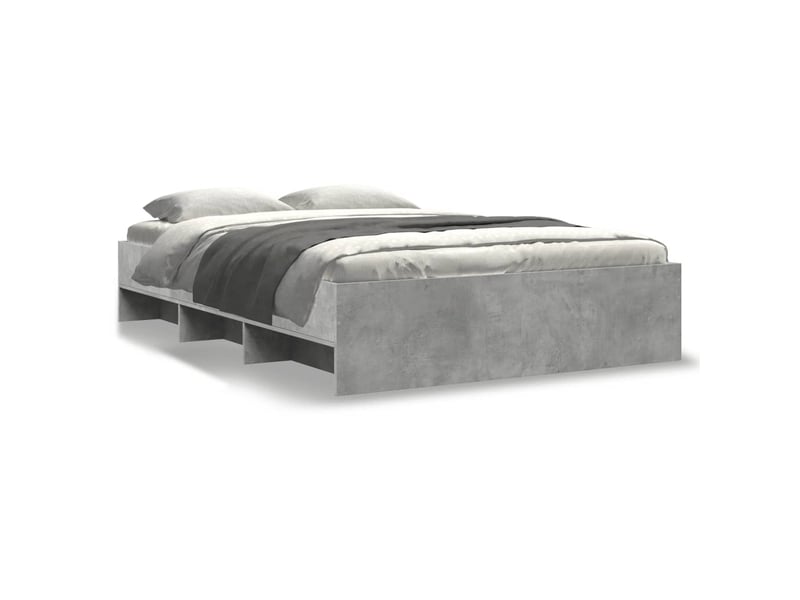  Lit double- lit adulte -  cadre de lit sans matelas gris béton 135x190 cm bois ingénierie  - Conforama A