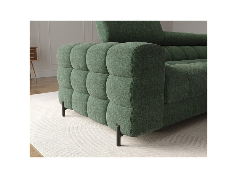  Canapé d'angle droit convertible emeraude style épuré 285x99x181cm filtro  - Conforama C