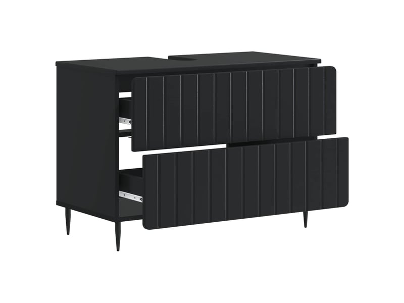  Meuble sous lavabo de salle de bain zwolle noir cf64955  - Conforama C