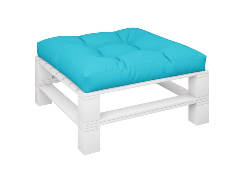  Coussin de palette, coussin de chaise, coussin de canapé turquoise 80x80x12 cm tissu cf55484  - Conforama C
