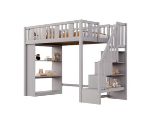 Lit mezzanine 90x200 cm SOGEU   coloris gris