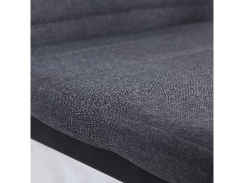  Lot de 4 chaises de salle à manger chaises de cuisine avec dossier haut pieds en métal et tissu en lin 41x50x97cm gris  - Conforama R