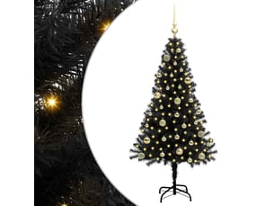 Sapin de noël, arbre de noël noir 150 cm pvc shl9072