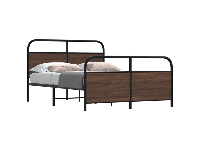  Cadre de lit sans matelas 120x190 cm chêne marron  - Conforama A