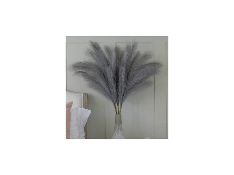  Grande herbe de pampa gris faux 5 tiges extra moelleux faux 70cm bouquet de fleurs plume salon home decor boho home decor grand vase table fleur mariage, gris  - Conforama A