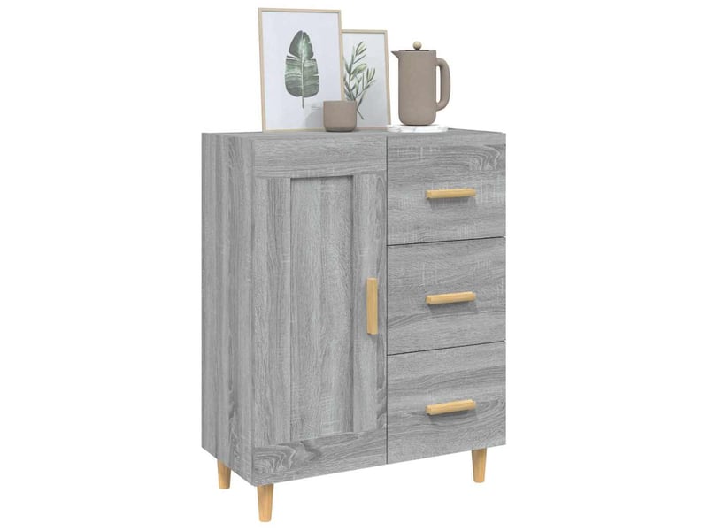 Buffet - bahut - meuble de rangement sonoma gris 69,5x34x90 cm bois d'ingénierie  - Conforama D
