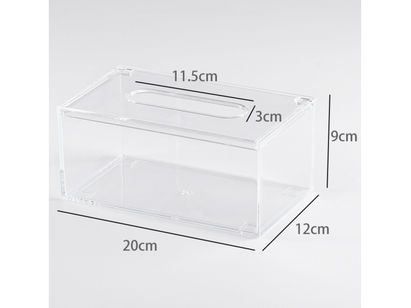  Boîte à mouchoirs en acrylique, distributeur de mouchoir rectangulaire pour voiture, hôtel, salle de bain (transparent)  - Conforama D