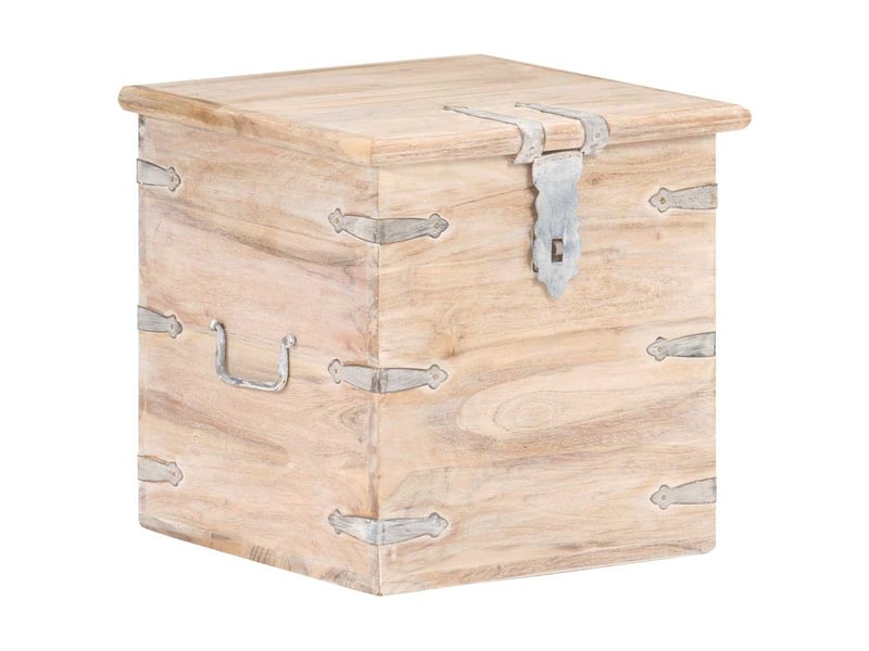  Coffre de rangement 40x40x40 cm bois d'acacia solide shl54901  - Conforama B