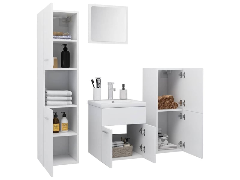  Ensemble de meubles de salle de bain blanc aggloméré cf63887  - Conforama E
