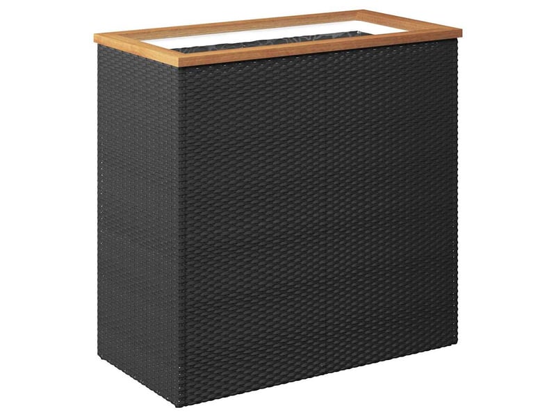  Jardinière - bac à fleurs noir 80x40x80 cm résine tressée  - Conforama A