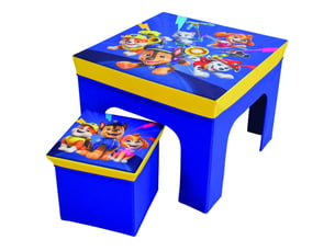 Pat'patrouille ensemble table et tabouret de rangement pliable