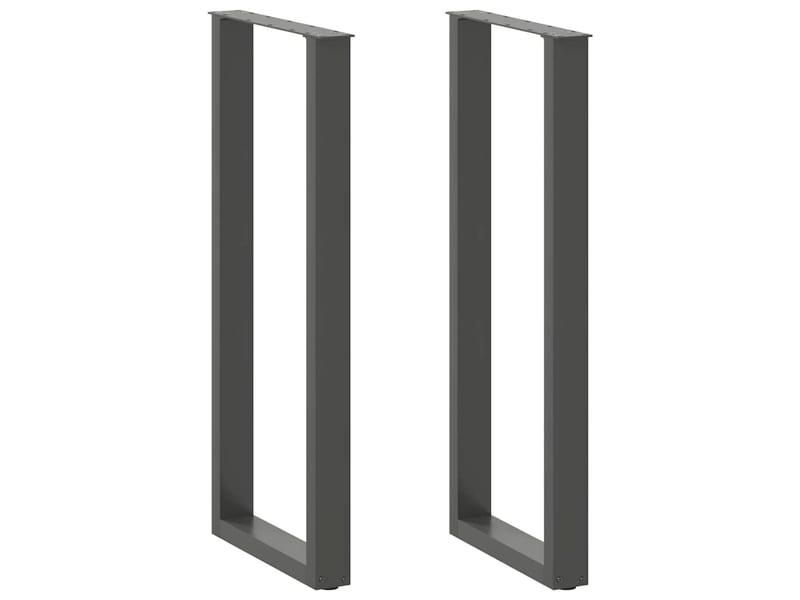 Lot de 2 pieds de table de bar en u ajustables 40 x 110-111 cm style moderne finition épurée en acier anthracite 02_0057482 - Conforama A