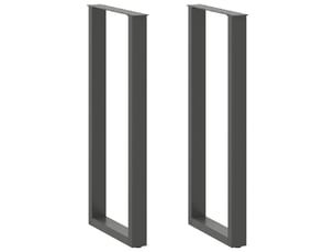 Lot de 2 pieds de table de bar en u ajustables 40 x 110-111 cm style moderne finition épurée en acier anthracite 02_0057482