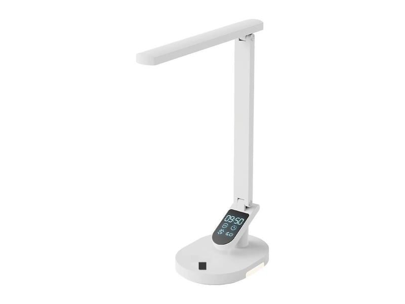  Lampe de bureau led à intensité variable – port de chargement usb, blanc  - Conforama A