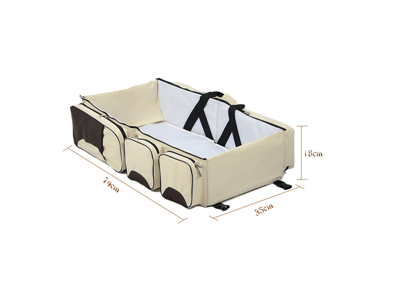 Sac à langer 3 en 1 avec matelas et sangles pour poussette – beige, portable bébé - Conforama C