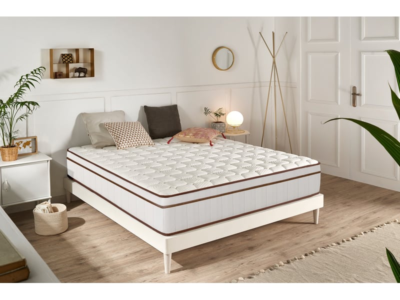 Matelas ressorts ensachés hybrid blanc 25 cm - 150x180 cm - fermeté élevée- moonia - Conforama B