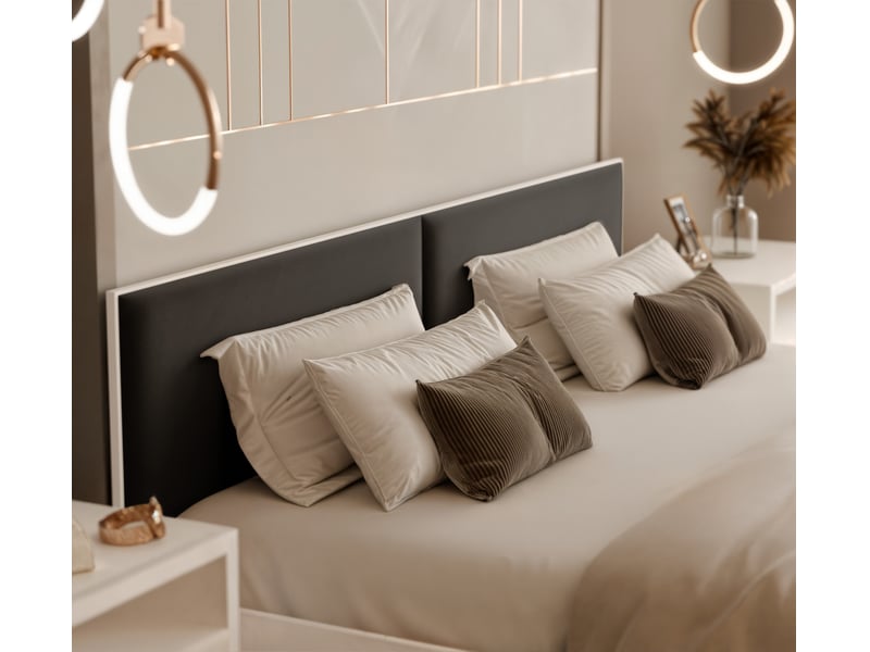  Lit coffre atheris - 160x200 cm - structure de lit sans matelas - tissu velours - noir ATHERIS - Conforama D