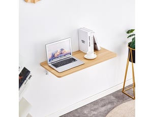 Table pliante murale 80x40x16.5 cm effet bois